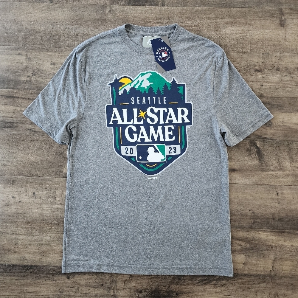 Seattle MLB All Star Game 2023 Majestic Gray Short Sleeve T-Shirt Medium NWT